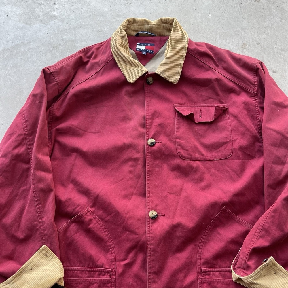 Vintage Tommy Hilfiger Jacket Mens XL Barn Coat 90s Chore Back Pockets Corduroy - Picture 2 of 6
